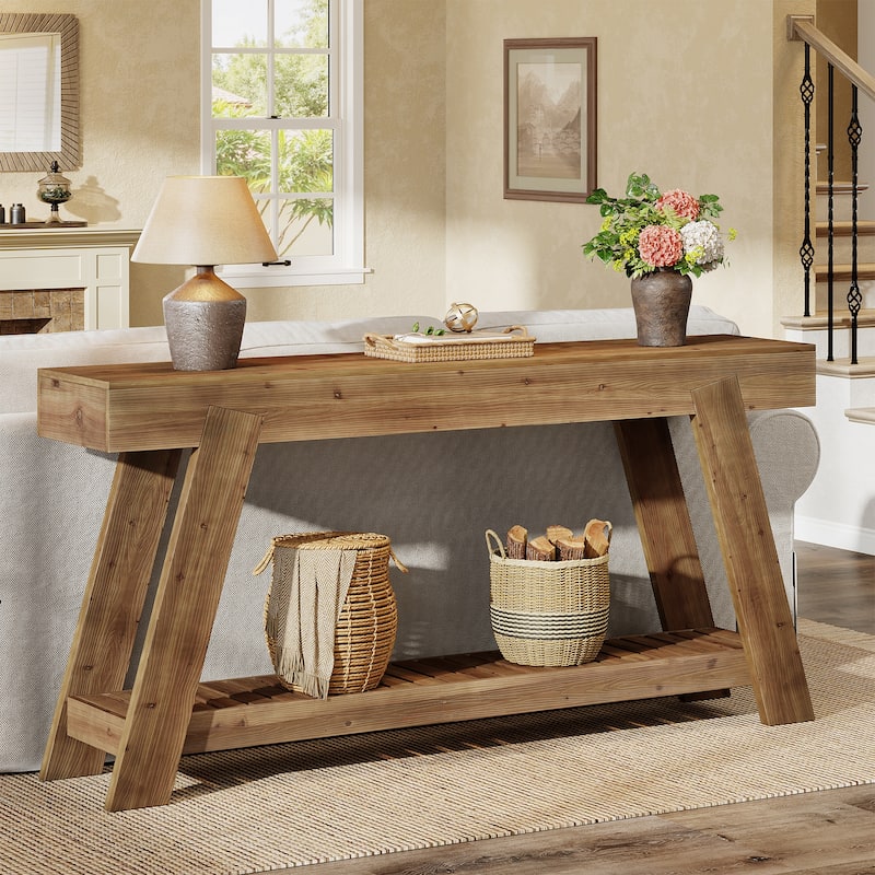 Solid Wood Console Table for Entryway