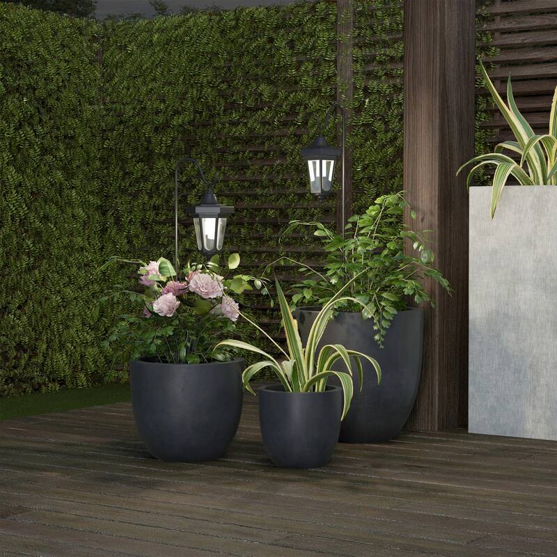 Pure Garden Waterproof Solar LED Black Hanging Coach Lantern-Set of 2