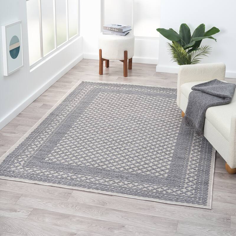 Wron Contemporary Geometric Performance Indoor/Outdoor Area Rug by Sevita