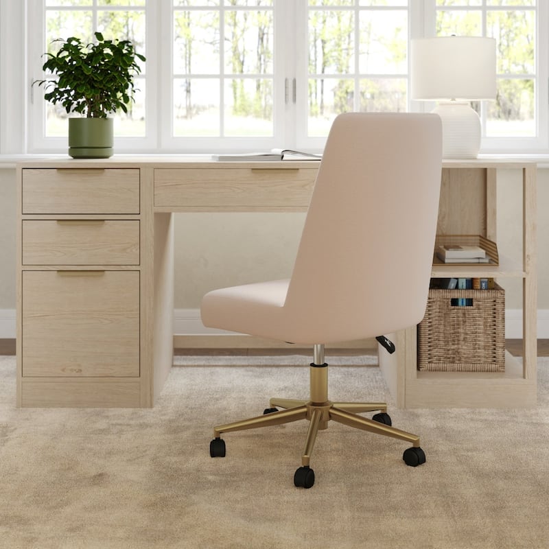 Martha Stewart Upholstered Height Adjustable Swivel Home Office Chair