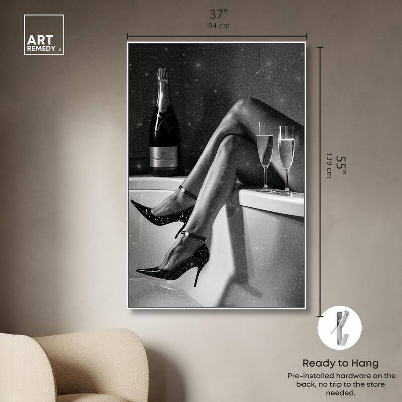Champagne Bath Glamour Canvas by Art Remedy