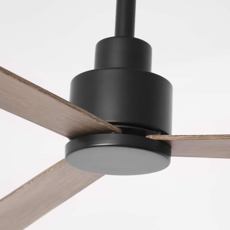 52-inch Transitional DC Motor Black Remote Indoor Ceiling Fan without Lights