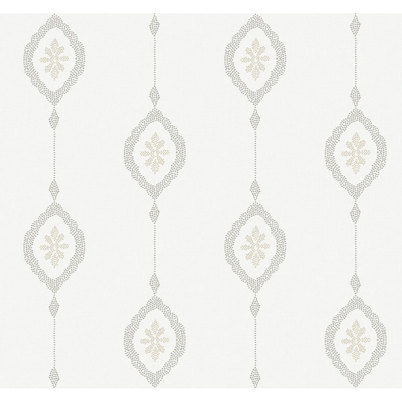 Seabrook Designs Beach House Sand Dollar Stripe Unpasted Wallpaper