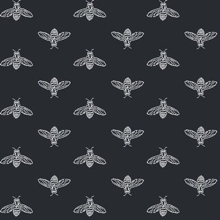 Joules Block Print Bee French Navy Wallpaper