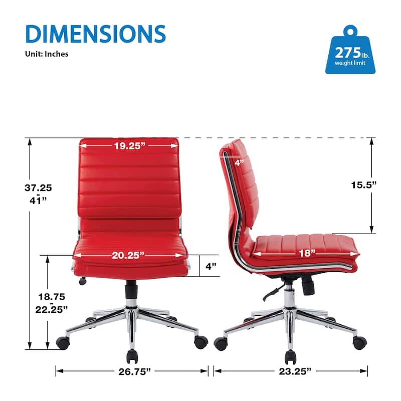 Armless Mid Back Professional Managers