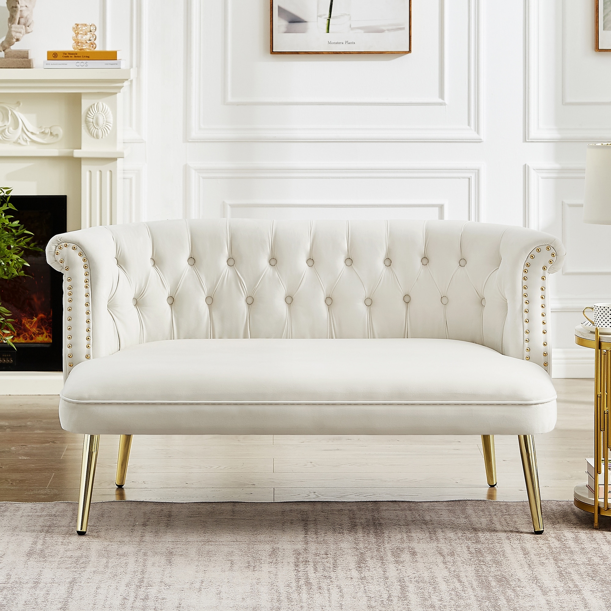 Fancy white sale couch