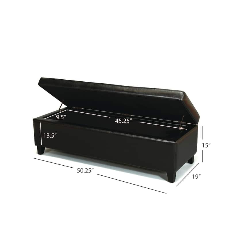 York Bonded Leather Storage Ottoman Bench by Christopher Knight Home