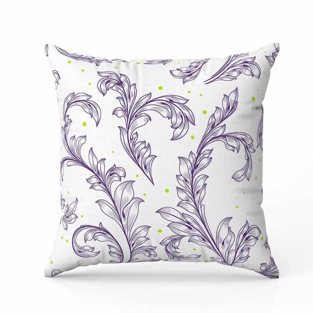 Petal Perfection Faux Suede Reversible Throw Pillow White and Violet