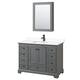 Option Dark Gray / White Cultured Marble Top / Matte