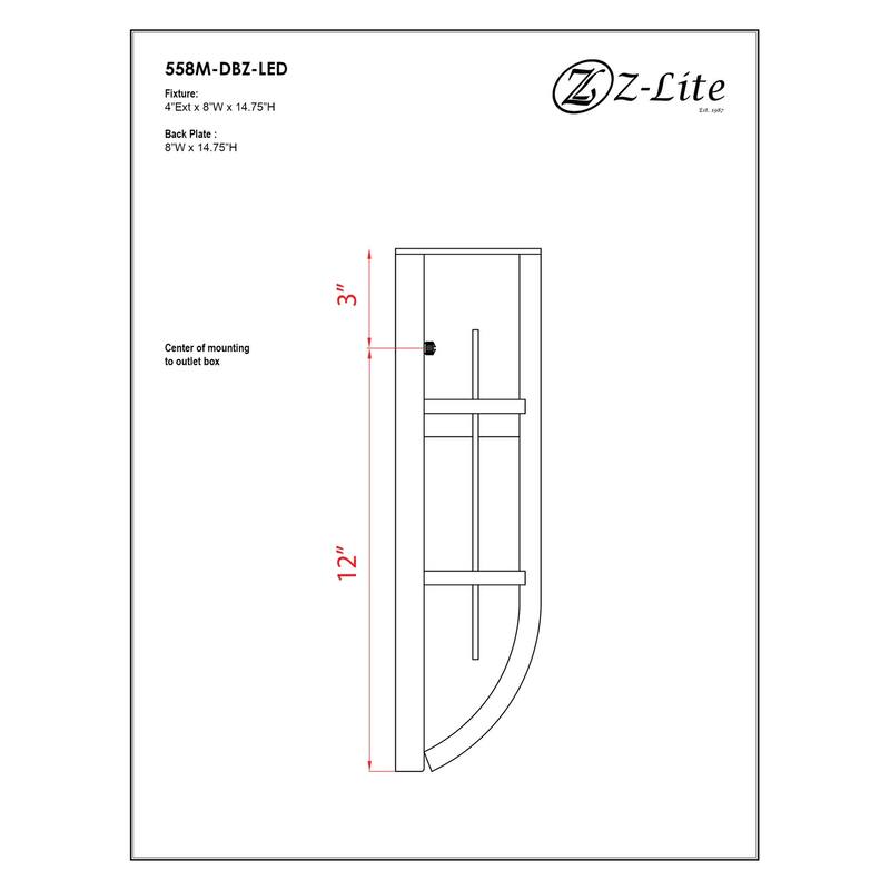 Z-Lite Stillwater 15" Tall LED ADA Compliant Wall Sconce - 2700K