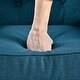 preview thumbnail 14 of 32, Modern Armchair,Tufted Accent Chair with Wood Legs,Comfortable Polyester Upholstery,Button-Tufted Back & Tapered Design
