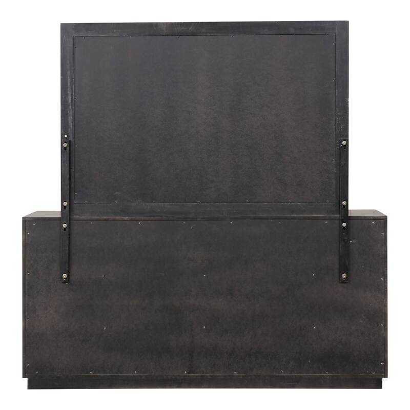 Furniture of America Kismet Modern 5-Piece Black Wood Platform Bedroom Set with Wall Panels