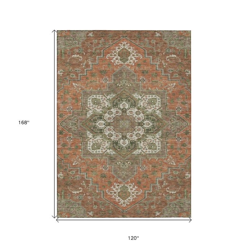 HomeRoots Oriental Traditional Rectangle Outdoor Rug