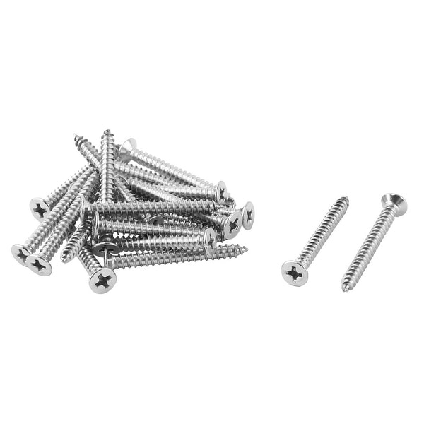 Household Office Metal Round Head Thread Self Tapping Screw Silver Tone 0.7cm Dia 20pcs