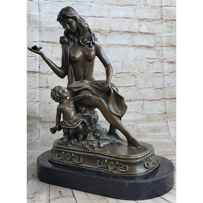 A French Bronze Mother And Child Depicting Clotilde De Surville By Gautherin