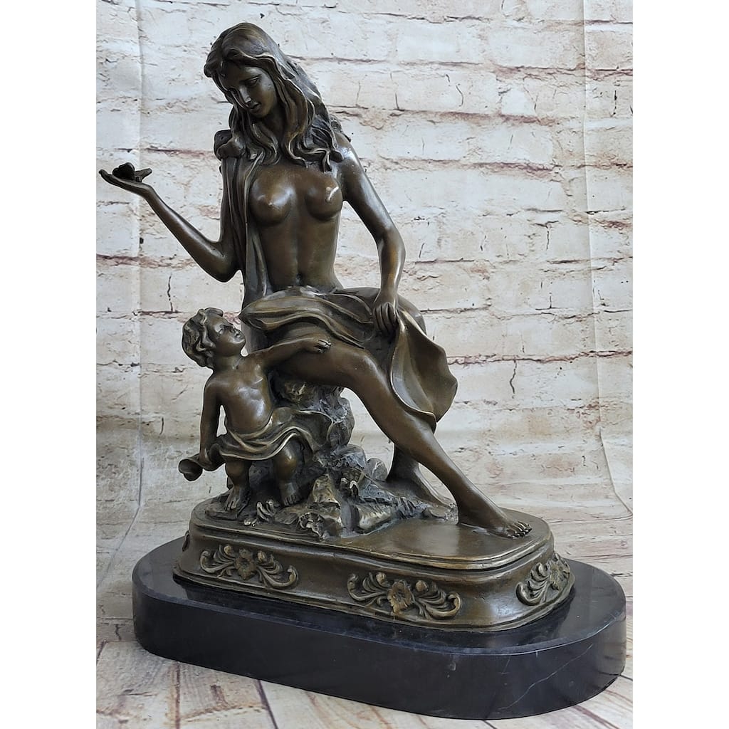 A French Bronze Mother And Child Depicting Clotilde De Surville By Gautherin