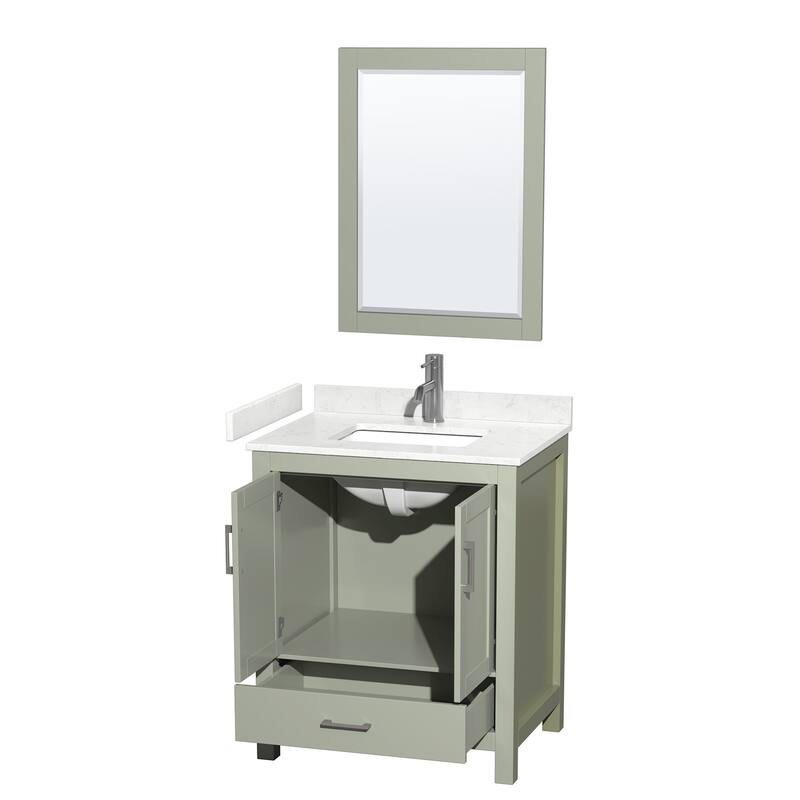 Wyndham Collection Sheffield 30" Single Bathroom Vanity, Carrara