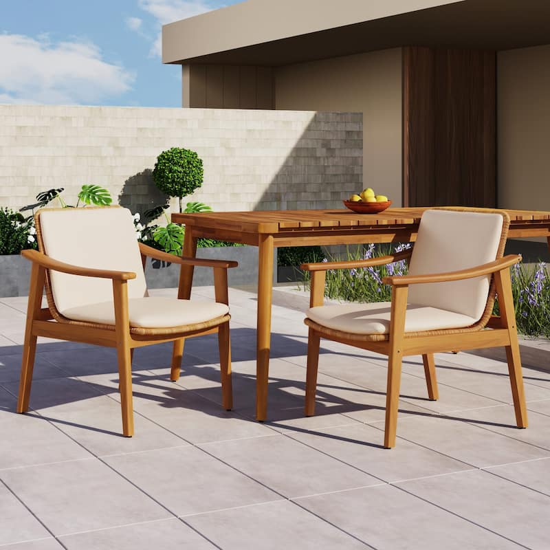 Christopher Knight Home Acacia Outdoor Club Chair Set of 2