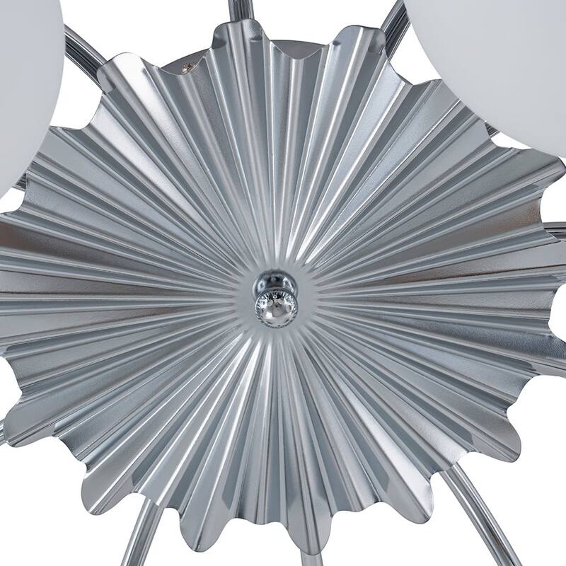 Mid-Century 12-Light Milky Glass Globe Sputnik Ceiling Light - 39in