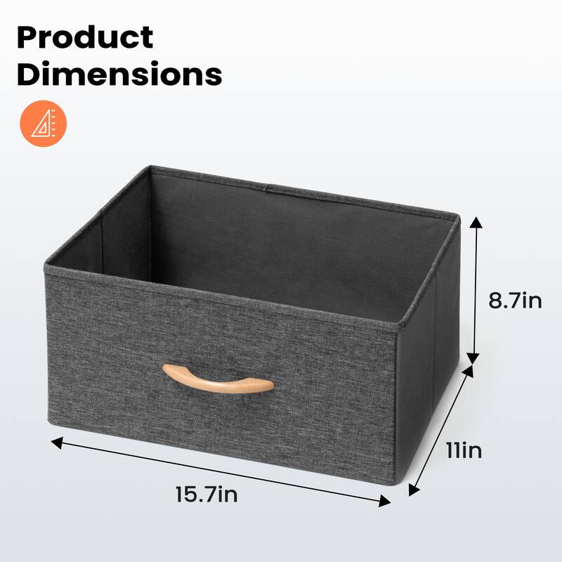 Foldable Drawer Fabric Storage Cubes Organizer Set Drawers of Closet Dresser Chest - Set of 2