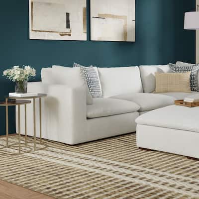 WyndenHall Marlee Left-Arm Sofa Module in Velvety Chenille Performance Fabric