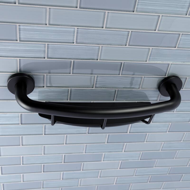 Kingston Brass Meridian 18-Inch Stainless Steel Grab Bar with Shelf