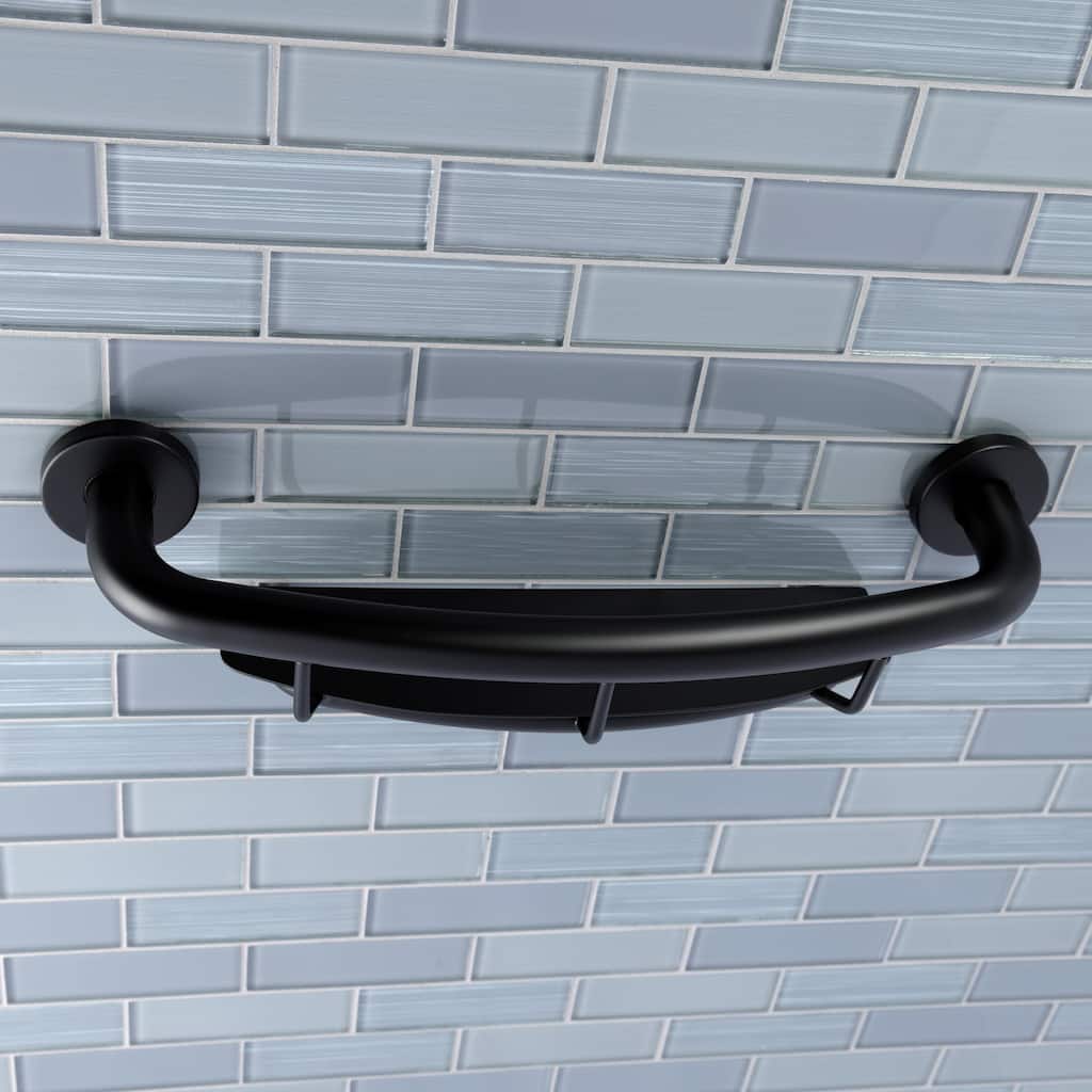 Kingston Brass Meridian 18-Inch Stainless Steel Grab Bar with Shelf