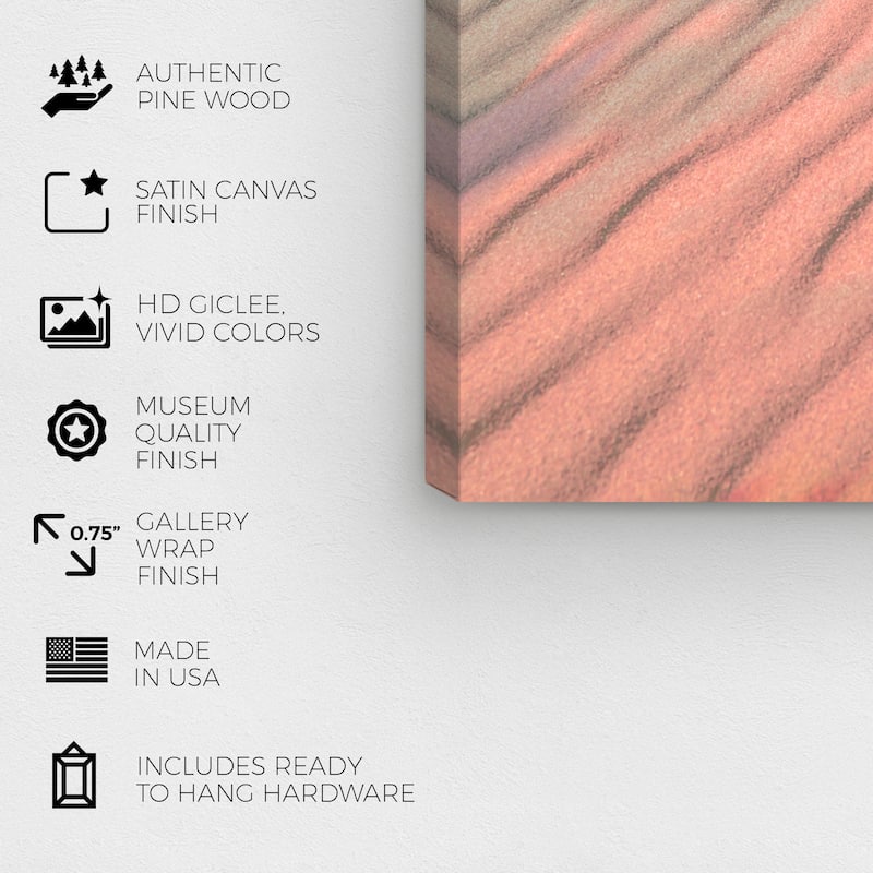 Wynwood Studio Canvas Nature and Landscape Wind colored the sand Pink and Modern & Contemporary Wall Art Canvas Print