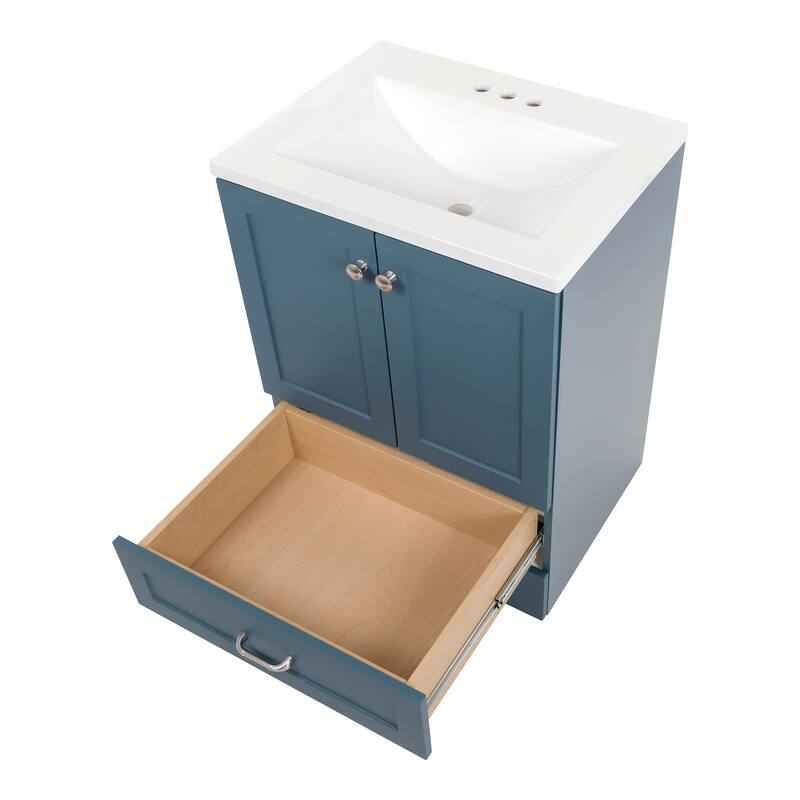 Spring Mill Cabinets Emlyn 24.5" Bathroom Vanity With Drawer and White Sink Top