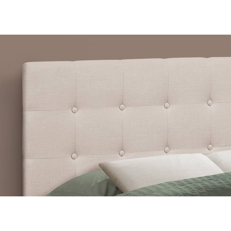 Bed, Headboard Only, Full Size, Bedroom, Upholstered, Beige Linen Look, Transitional