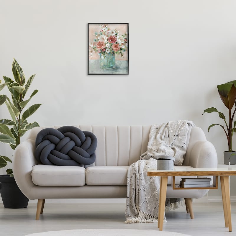 Stupell Red & White Roses Framed Giclee Art Design By Carol Robinson