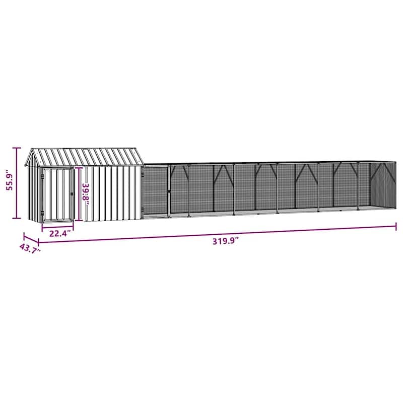 vidaXL Bird Cage Anthracite Galvanized steel