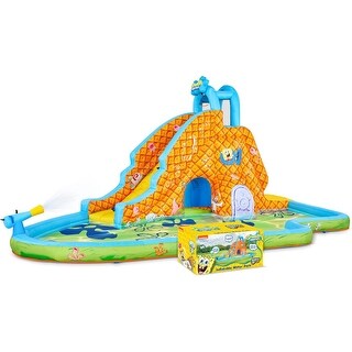 Sunny & Fun SpongeBob Inflatable Water Slide with Climbing Wall & Pool