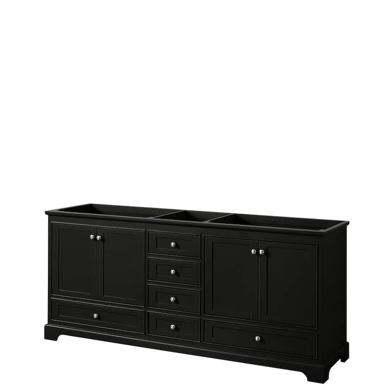 Deborah 60-inch Dark Espresso Double Vanity Cabinet, 58-inch Mirror