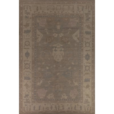Oushak Oriental Large Area Rug Hand-Knotted Vegetable Dye Wool Carpet - 10'2"x 13'10"
