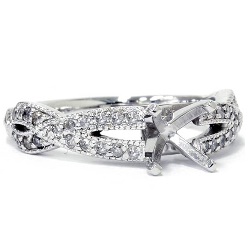 1/2ct Vintage Infinity Diamond Ring Setting White Gold