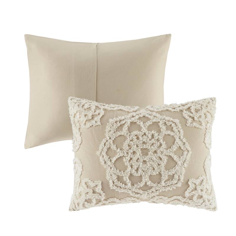 Madison Park Virginia Cotton Chenille Medallion Fringe Coverlet Set