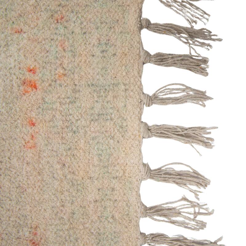Cotton Chenille Distressed Print Rug with Fringe