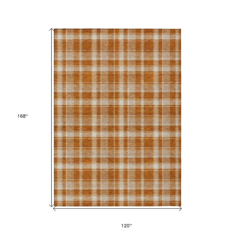 Alsimi Plaid Long-Lasting Vibrance Blended Style Outdoor Rug - 10' X 14'
