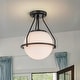 preview thumbnail 6 of 19, Mid-Century Modern 1-Light Dome Semi-Flush Mount Ceiling Light with with Opal Glass Globe Shade - 9.5 Black