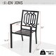 preview thumbnail 7 of 10, 7PCS Patio Dining Set, Large Rectangular Wood Like Top Table with 4 Metal Chairs and 2 Swivel Chairs