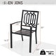preview thumbnail 47 of 54, MAISON ARTS 9-Piece Patio Dining Set, 60 Inch Square Metal Table and 8 Metal Dining Chairs