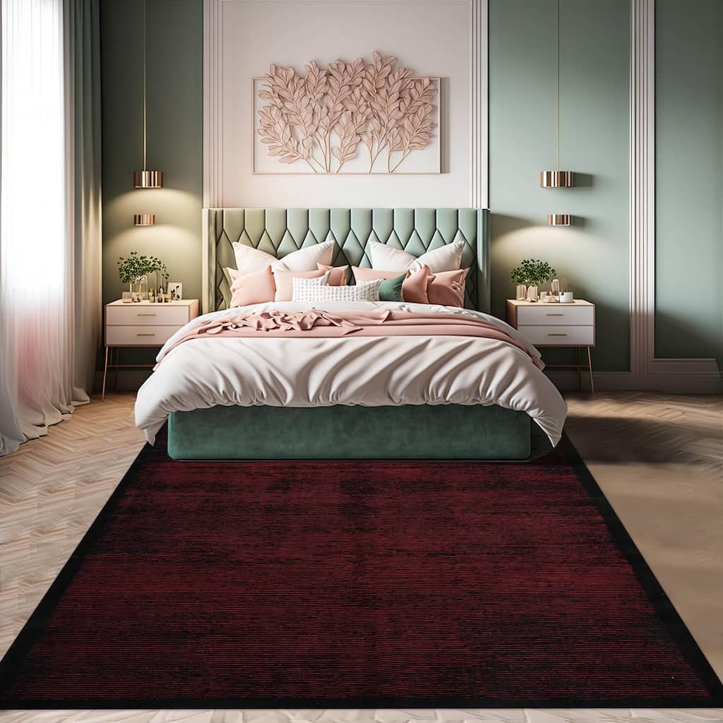 Hand Knotted Tibetan Black Tibetan Wool Traditional Oriental Area Rug - 5' 8'' x 8' 7''