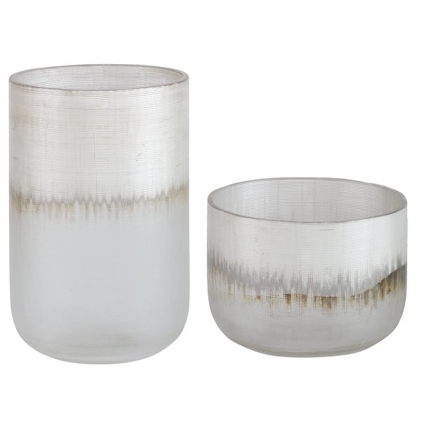 slide 2 of 3, Uttermost Frost Silver Drip Glass Vases, Set/2