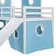 preview thumbnail 15 of 57, House Low Loft Bed with Slide & Tent Solid Wood Kids Loft Bed Frame with Tower and Ladders for Kids Teens Boys & Girls