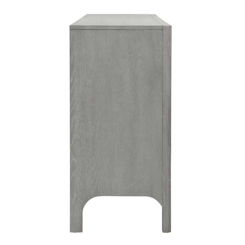 Mark 6-Drawer Acacia Wood Dresser, Light Gray