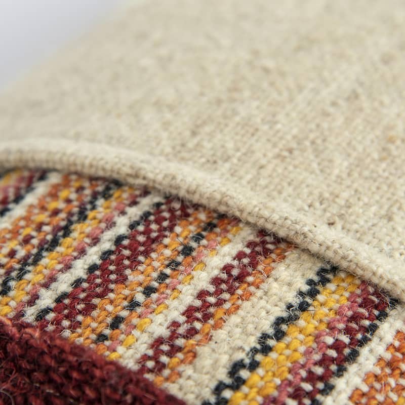 Color Off-Set Stripe Wool Pillow Cover