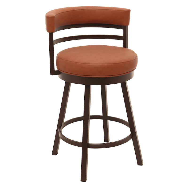 Tempo Furniture Camden Swivel 26" Counterstool w/ Fully Welded Metal Frame (Commercial Grade) by Furnish Theory (Various Colors) -  Molten Bronze & Saddle Brown