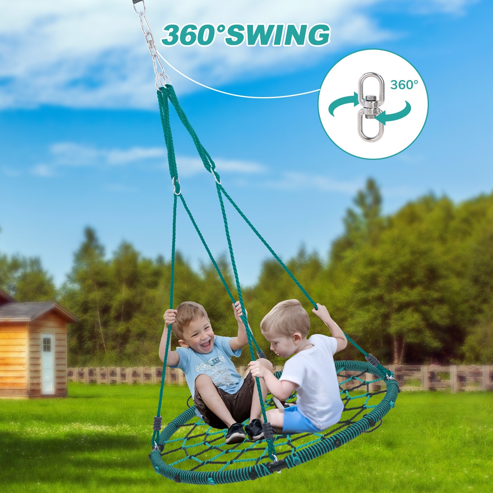 750lbs 40'' Spider Tree Swing for Kids and Adults with 9.8 FT