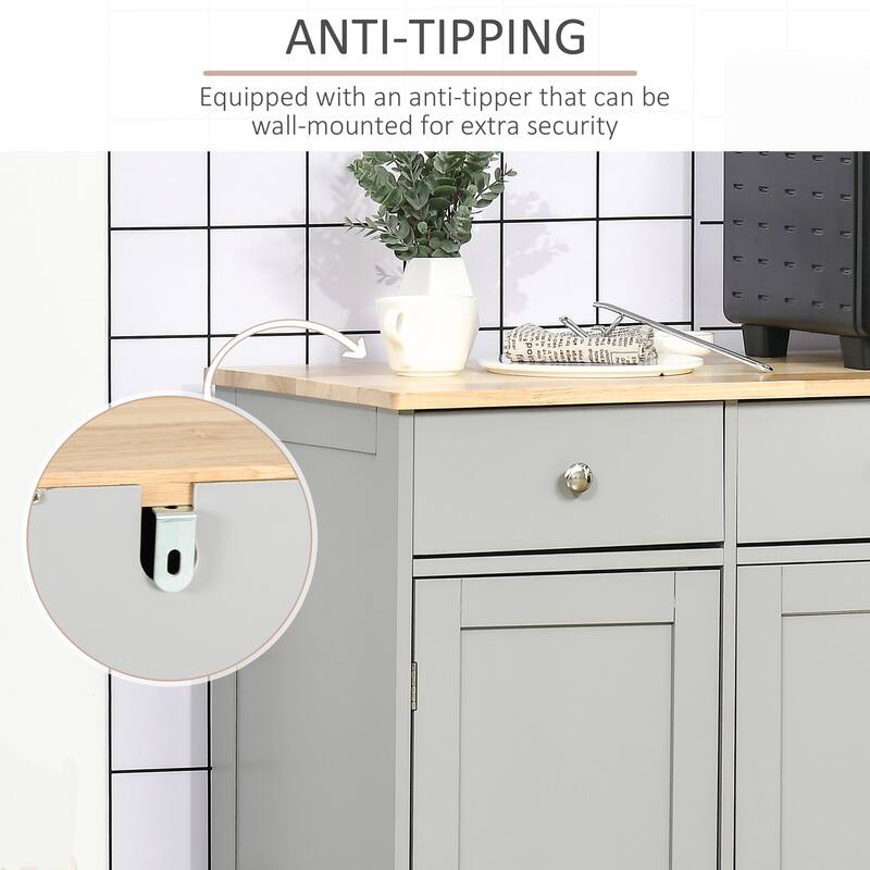 Sideboard Buffet Cabinet with Drawers and Adjustable Shelves